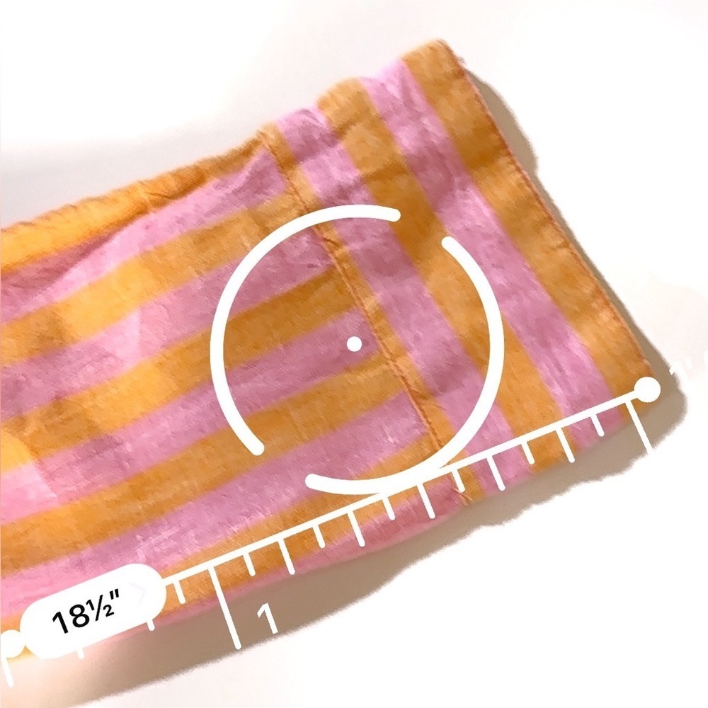 J. Crew 100% Linen Pink and Orange Striped Popover Shirt 3/4 Sleeves Size XS - Picture 13 of 13